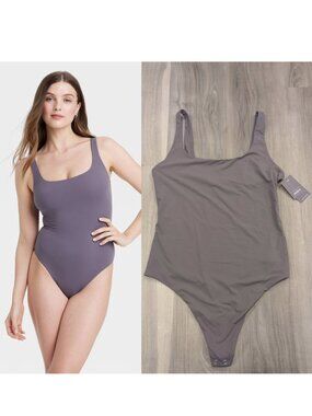Auden | Luxe 4-Way Stretch Tank Bodysuit In Mauve Gray